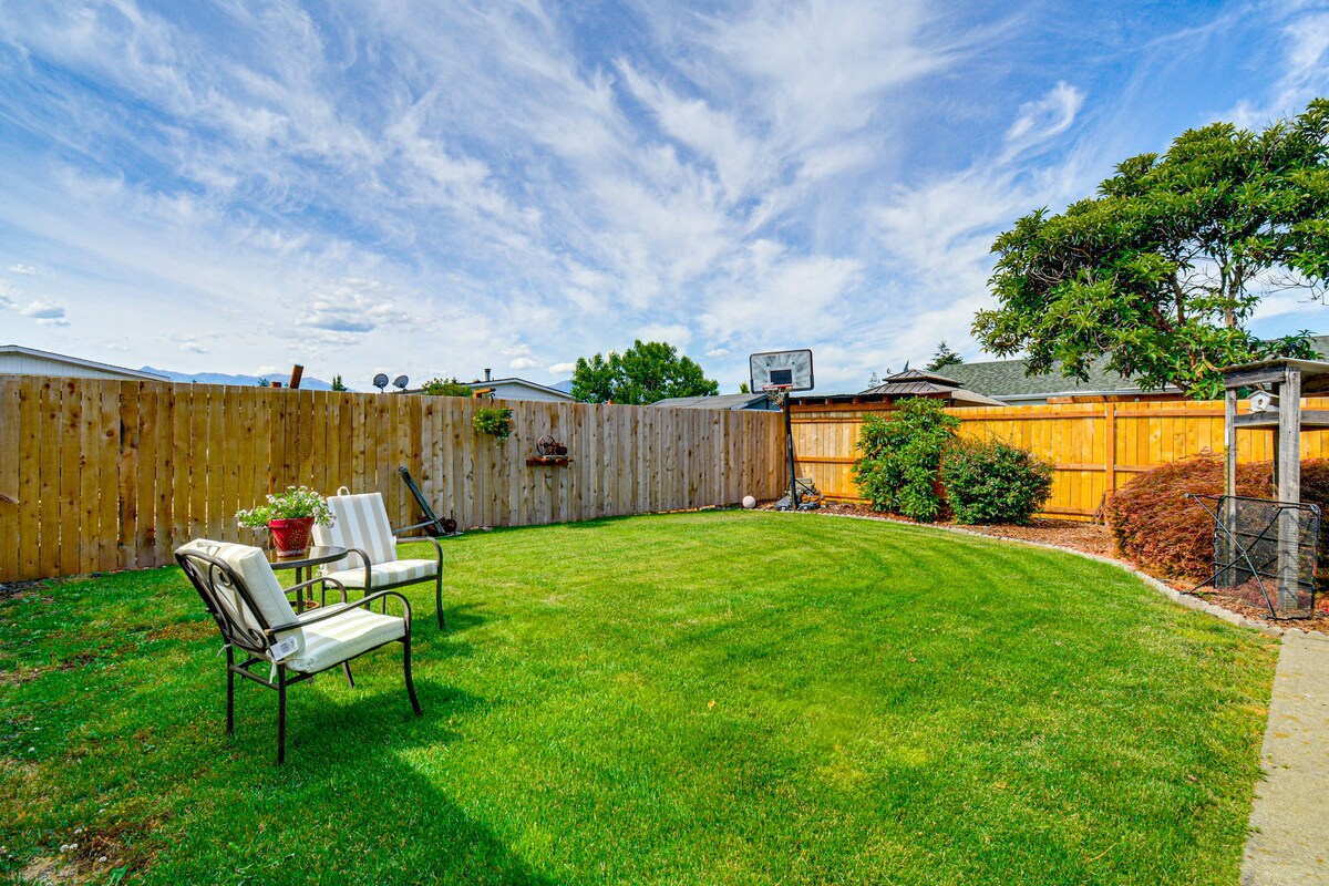 Fenced backyard
